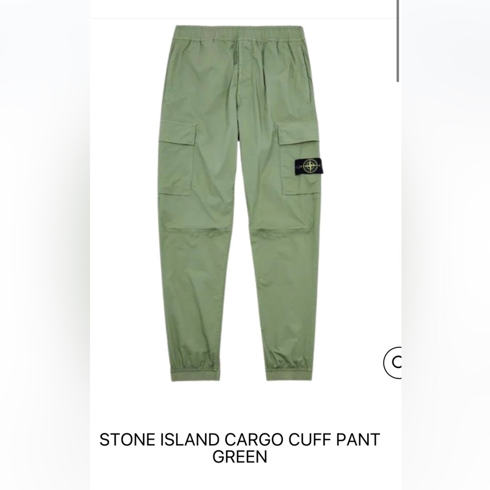 EUC Stone Island Stretch Cotton Cuffed Cargo Green size 28 (xs)